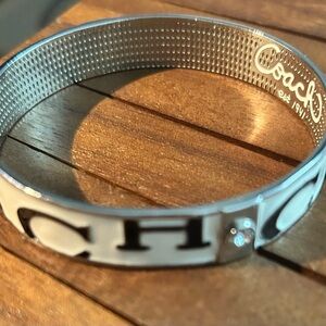 Coach Silver and White Men's Bracelet